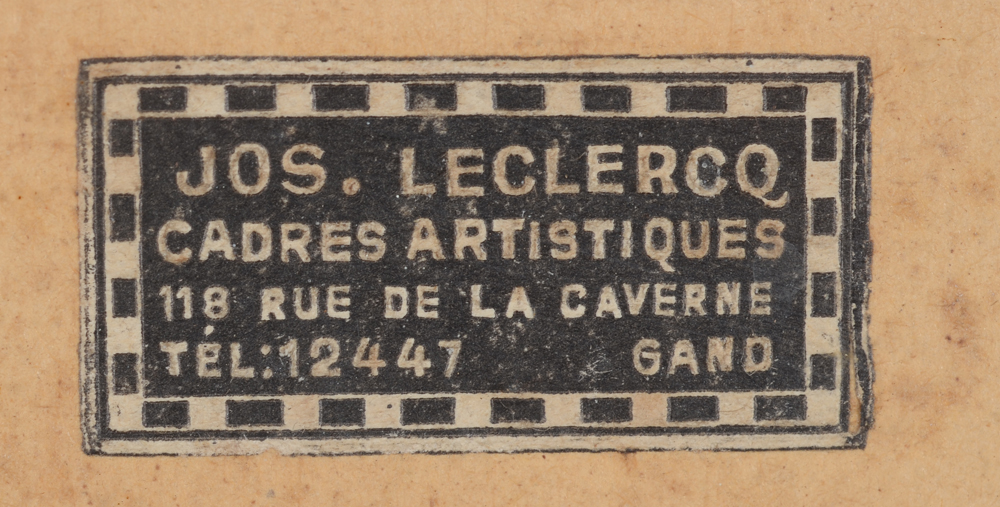 Jules De Bruycker Sint-Niklaas kerk, 1932 — Jos. Leclercq label at the back of the frame