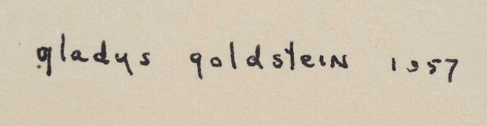 Gladys Goldstein — Signature of the artist and date bottom right