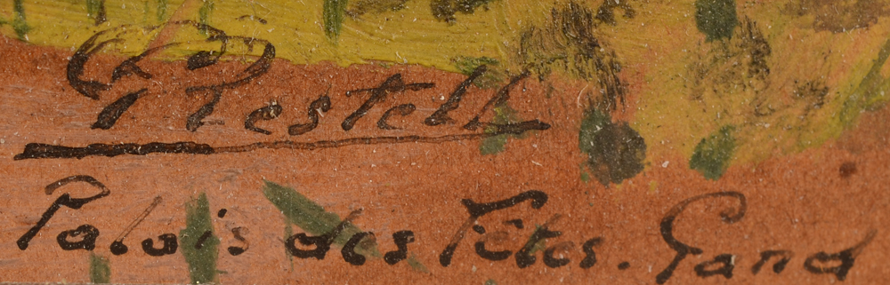 Gaston Restell — signature of the artist and title bottom right