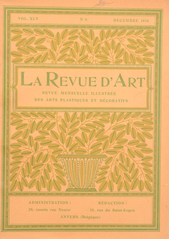 Revue d'Art 1928 — December issue