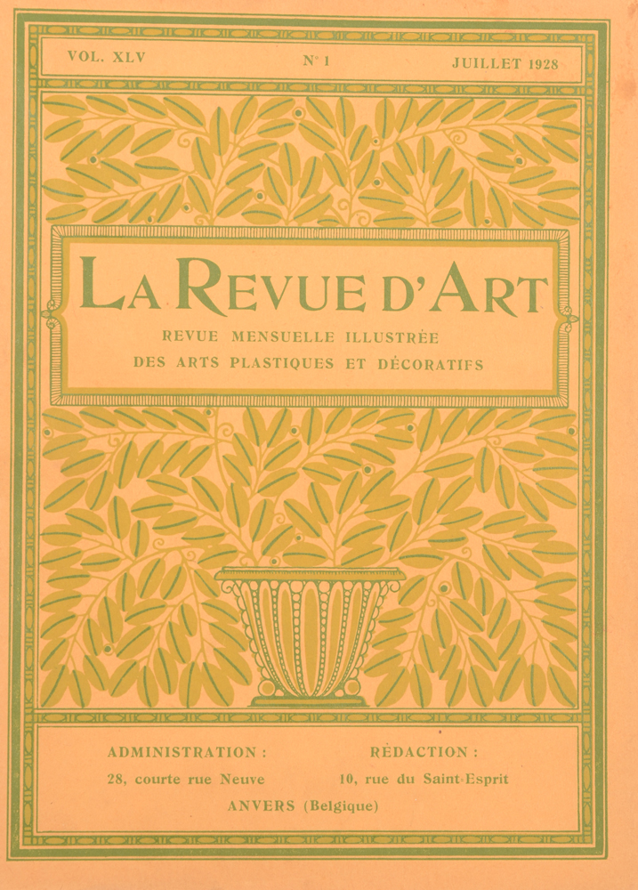 Revue d'Art 1928 — July cover