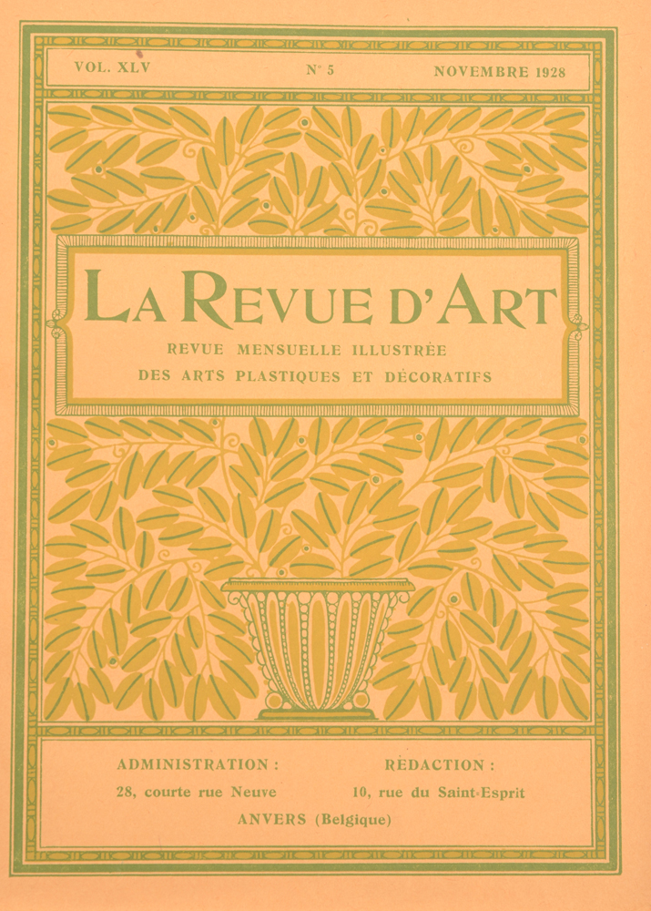 Revue d'Art 1928 — November cover