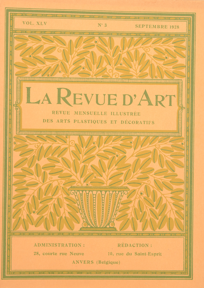Revue d'Art 1928 — September cover&nbsp;
