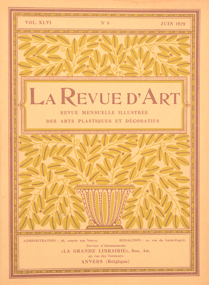 La Revue d'Art 1929 — June cover