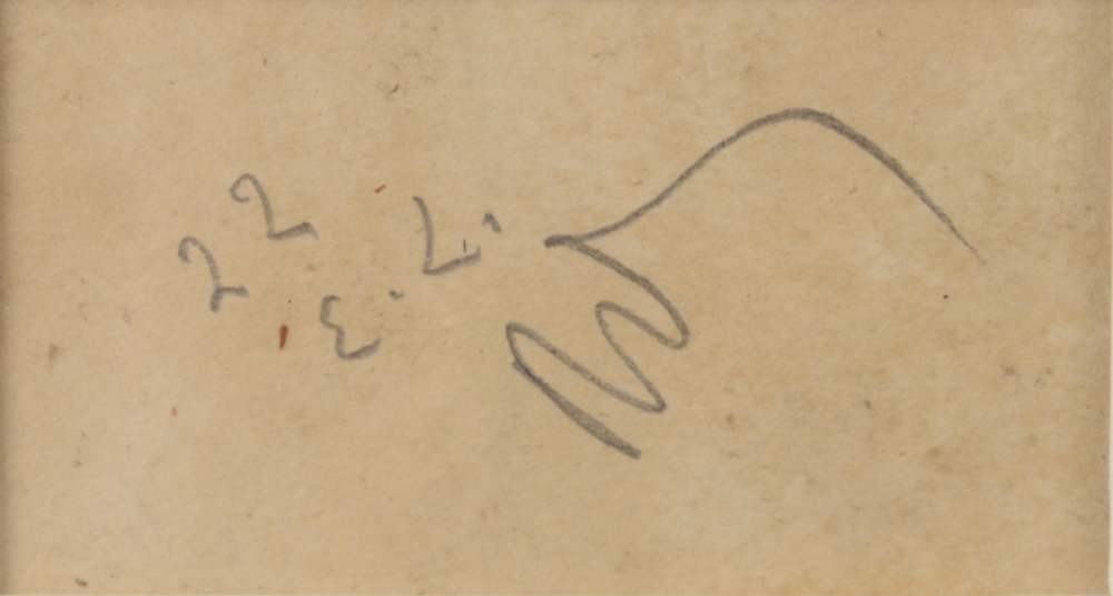 Jean Delvin — Date 1922 and monogram signatures by Emile Claus and Rodolphe De Saegher at the back of the drawing