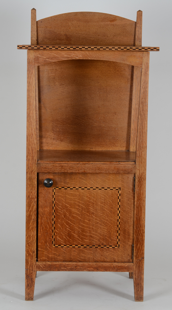 Richard Acke (design) and Victor Acke (execution), two made to order arts and crafts nightstands, ca — Detail of one stand