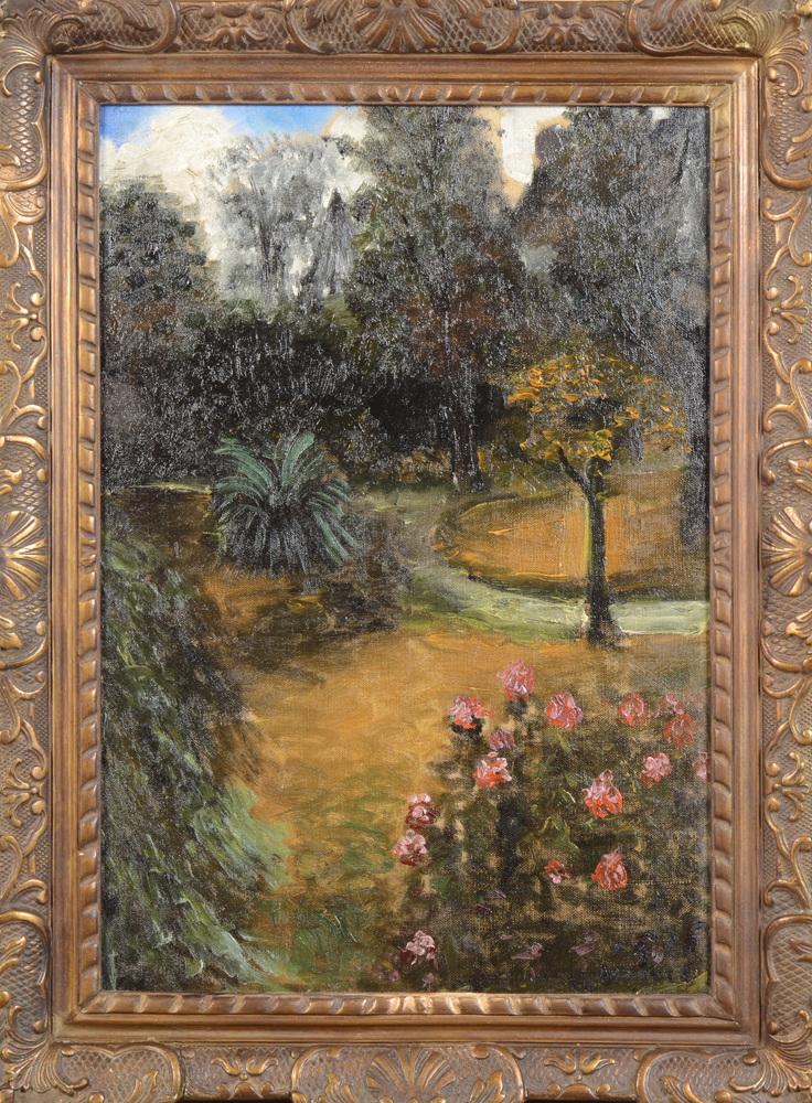 Albert Servaes — The oil painting in its ornate frame.