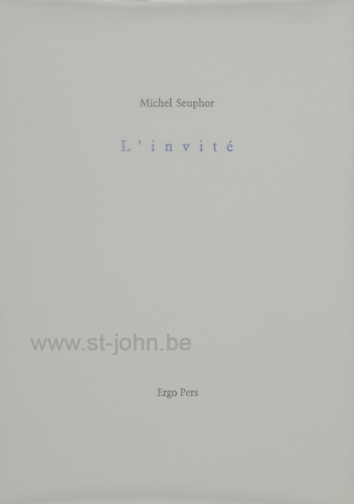L Invite, 1999 (book). — <p>
	L&#39;Invite, an extract of Le Bazar d&#39;Imu&#239;f, edited and printed by Ergo Press private press, this copy number 5 of 26 made.</p>