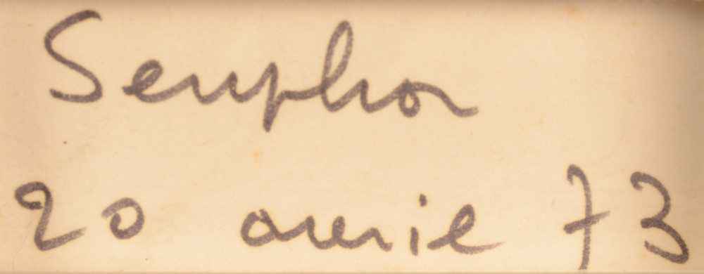 Michel Seuphor  — <p>Signature of the artist and date, bottom right at the back</p>