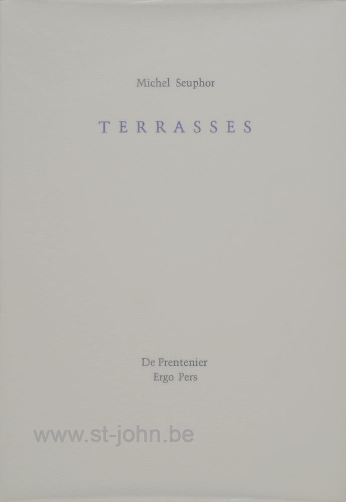Terrasses, 1998 (book). — <p>Terrasses, Seuphors last major bibliophile book, edited and printed by Ergo Press private press, with etchings signed by Seuphor, this copy numbered 10/50.</p>