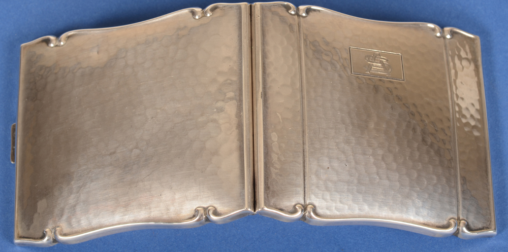 silver cigarette case AS — Back of the case