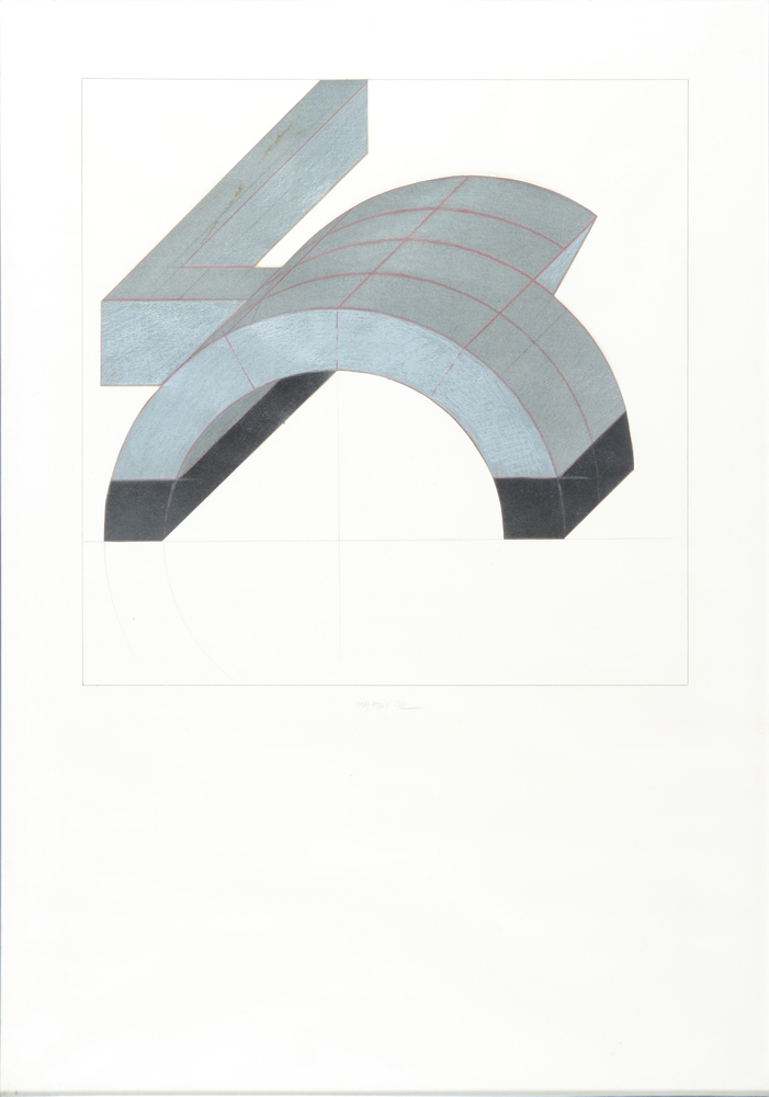 Giancarlo Pardi — Oeuvre originale, tempera sur papier avec collage, signée et datée par l'artiste