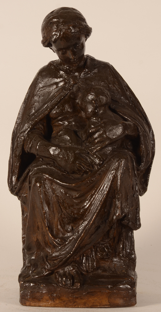 Leon Speiser — Mother and child, patinated plaster.
