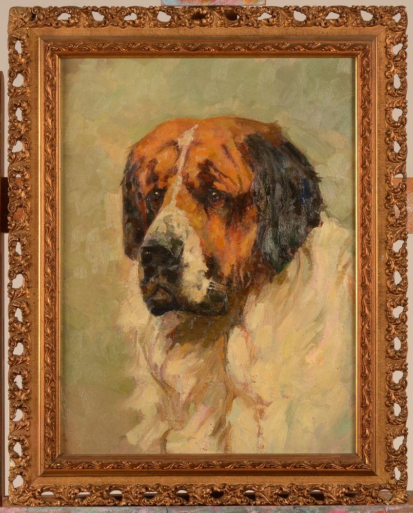 Saint Bernard Dog — with its decorative frame