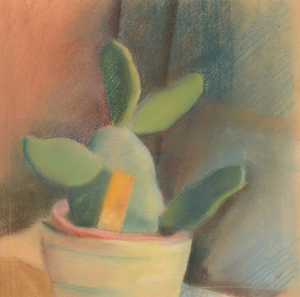 Jan W. Grinwis Plaat Stultjes The Cactus — Pastel sur papier