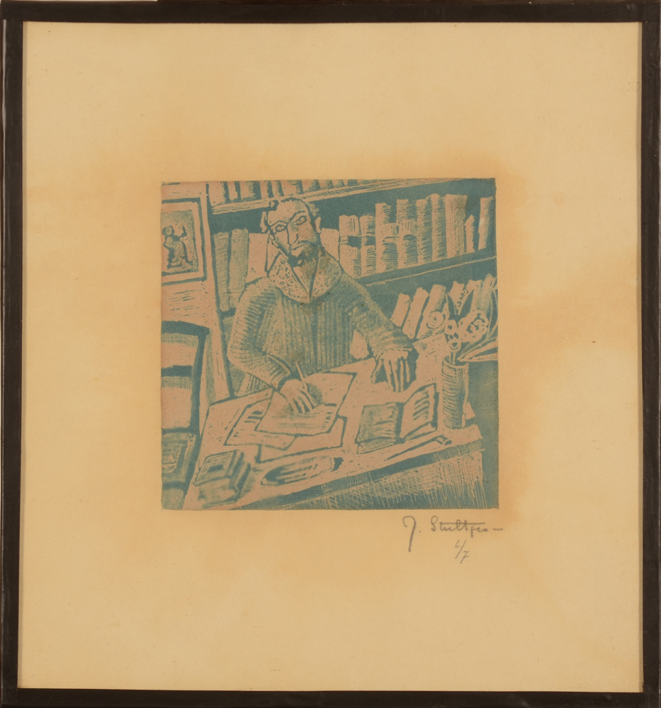 Jan Willem Grinwis Plaat Stultjes — The print in its basic frame