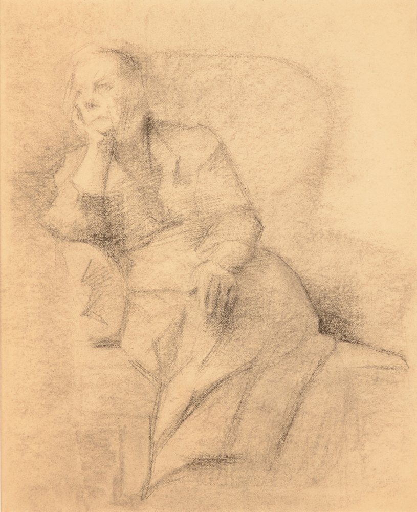 Jan Willem Grinwis Plaat Stultjes — Dessin original, étude pour le tableau de 1923