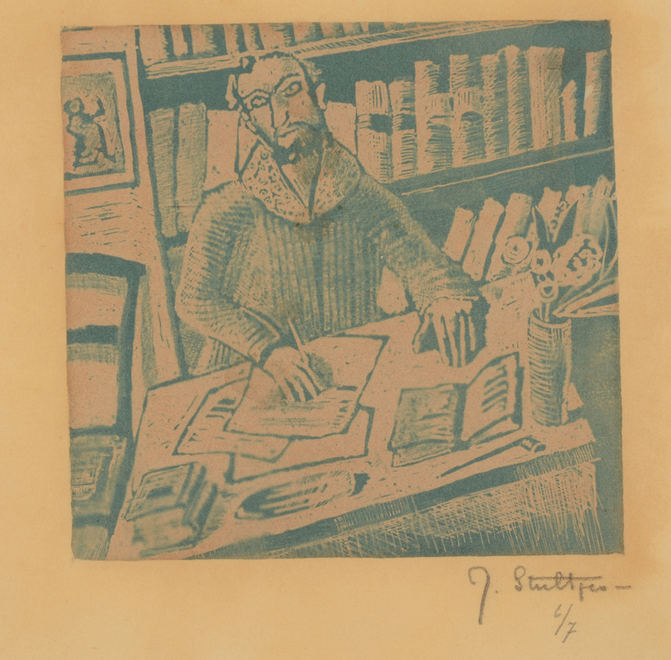 Jan Willem Grinwis Plaat Stultjes — Très rare gypsographie expressionniste sur seulement 7 exemplaires, signé et justifié