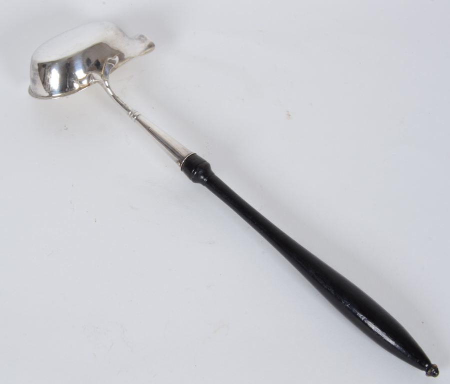 Axel Gabriel Dufva — A silver plated punch or serving ladle, with original wooden handle.