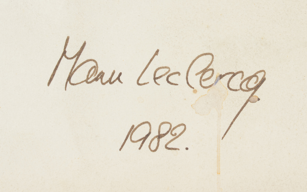 Manu Leclercq — Signature of the artist and date 1982