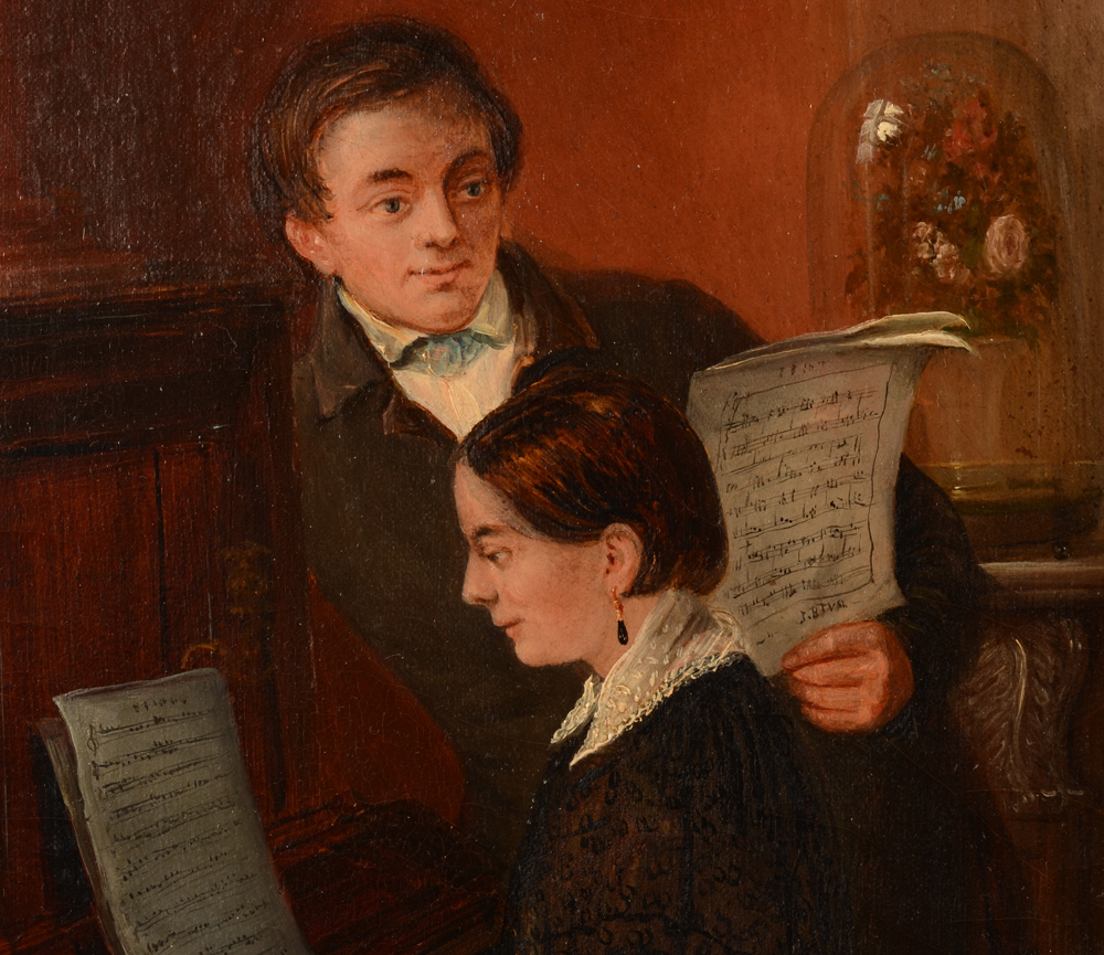 Jean Baptiste Tetar Van Elven — Detail of the two children playing music