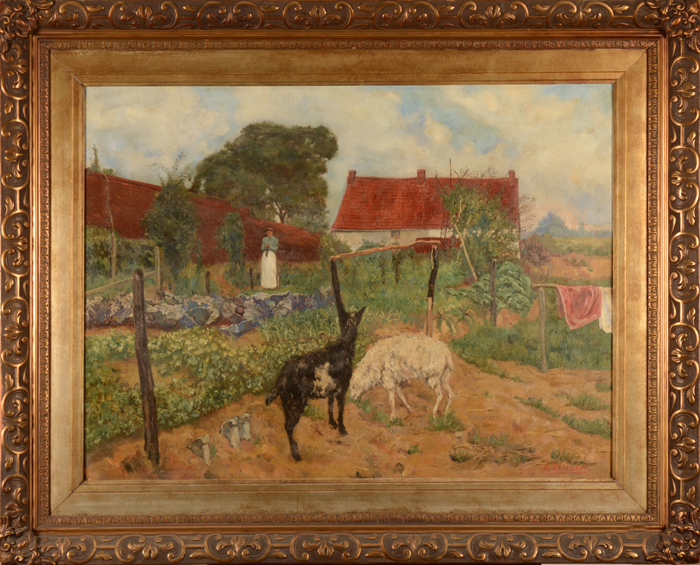 Edouard Thiébaut — <p>The painting with its original frame</p>