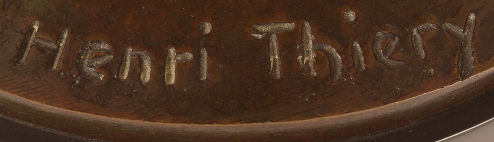 Henri Thiery — signature of the artist on top of the base