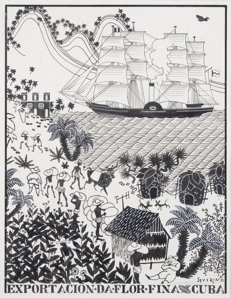 Mark Severin — Dessin original pour une publicité, signé et daté 1932