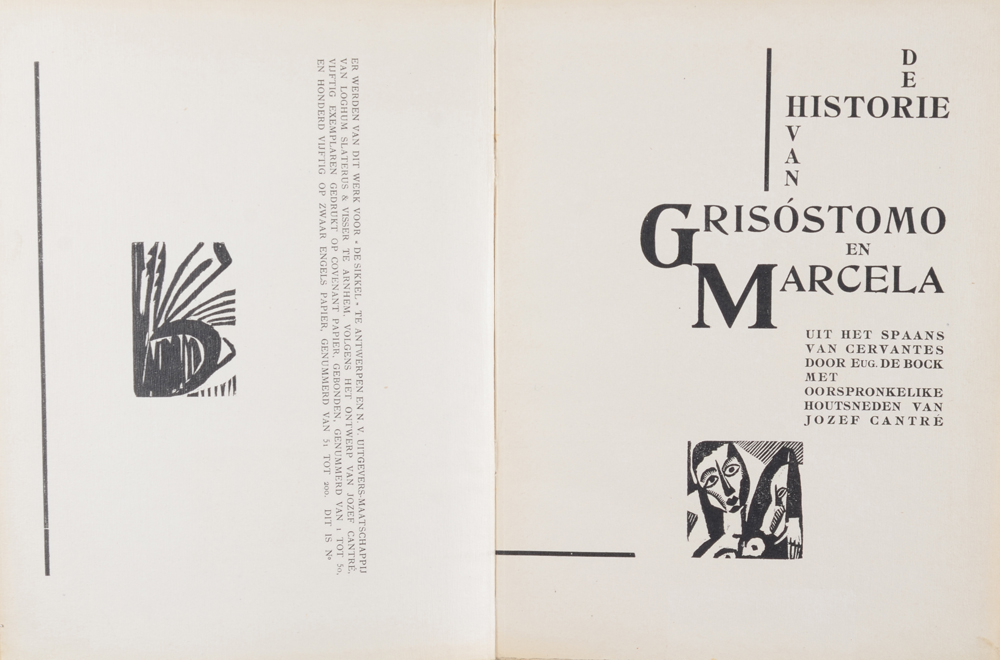 Jozef Cantré illustrated book — Titlepage and colophon of the book