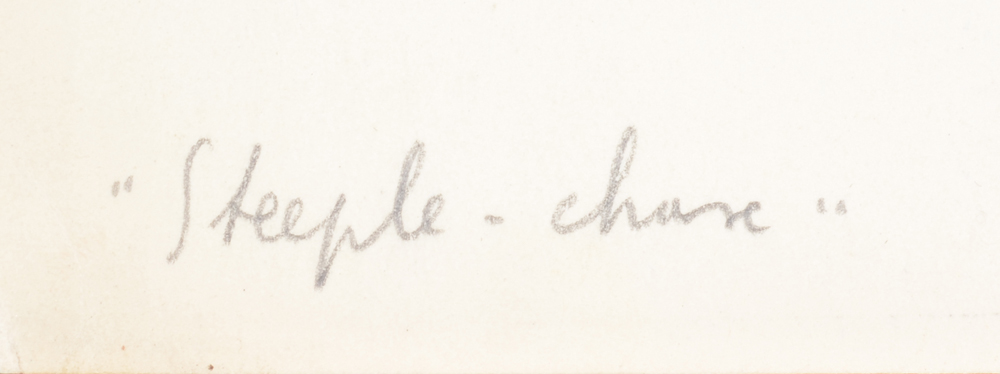Amédée Wellekens original work 'Steeple-chase' 1946 — Title on the bottom left in pencil.