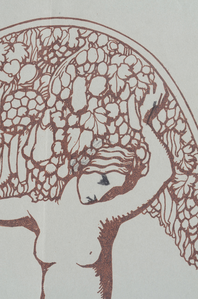 Anto Carte (attributed to) — Detail of the correction in pencil our charcoal to the face and hair of the figure