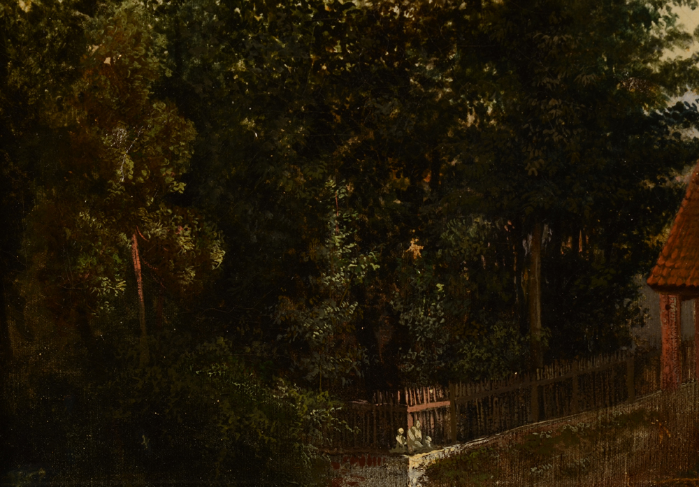 Unknown follower of François Boulanger, 19th century oil painting — Détail de la verdure