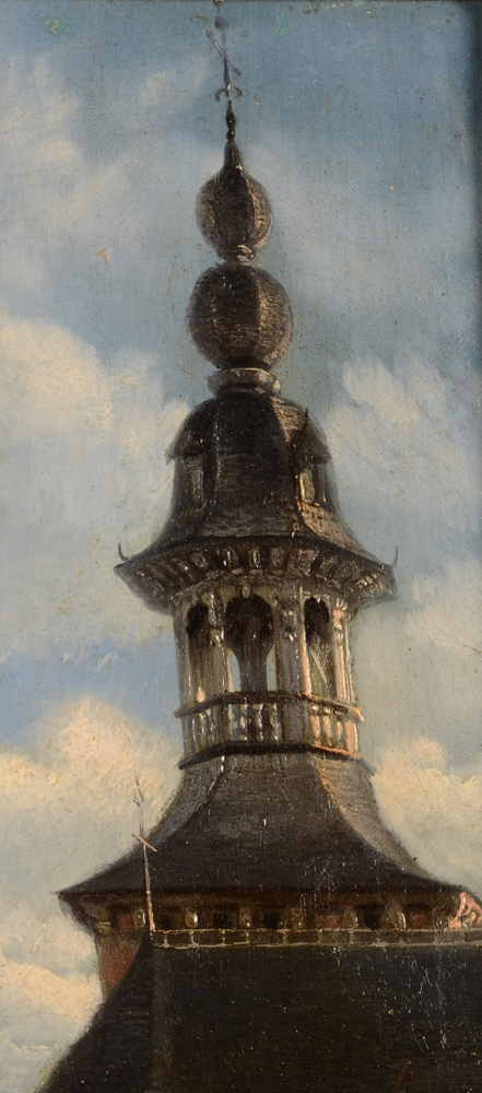 Unknown follower of François Boulanger, 19th century oil painting — Détail de la tour, avec une belle luminosité