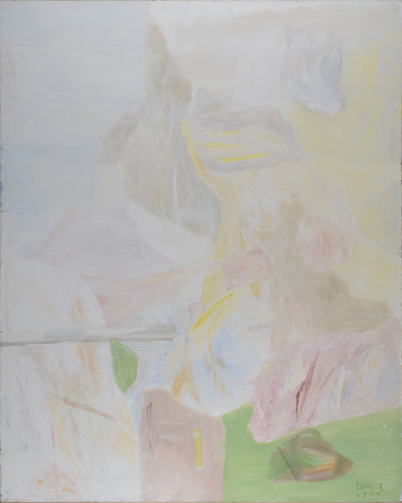 Pierre Vlerick — Grande composition abstraite de la période dit 'Blanche', du peintre, signée et datée 1960