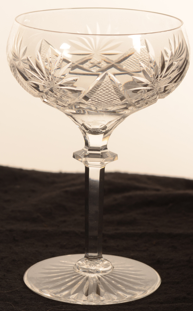 Val Saint-Lambert Berncastel coupe — Cut crystal coupes for champagne and cocktails