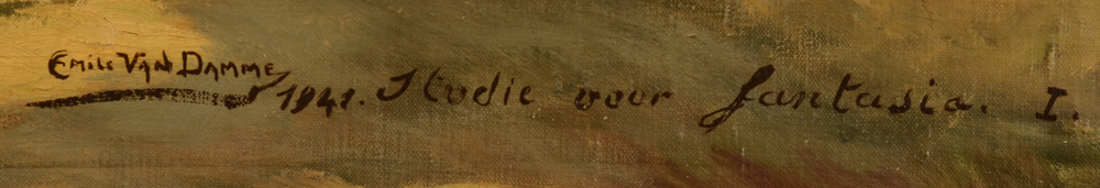 Emile Van Damme — Signature of the artist, title and date, bottom right<br>
