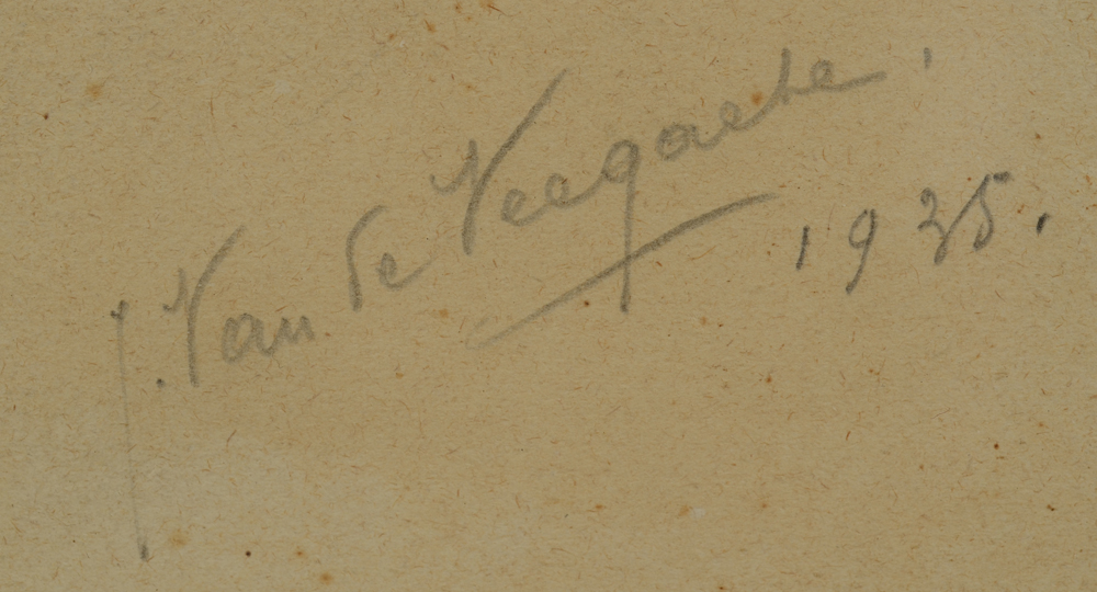 Jules Van de Veegaete — Signature of the artist and date