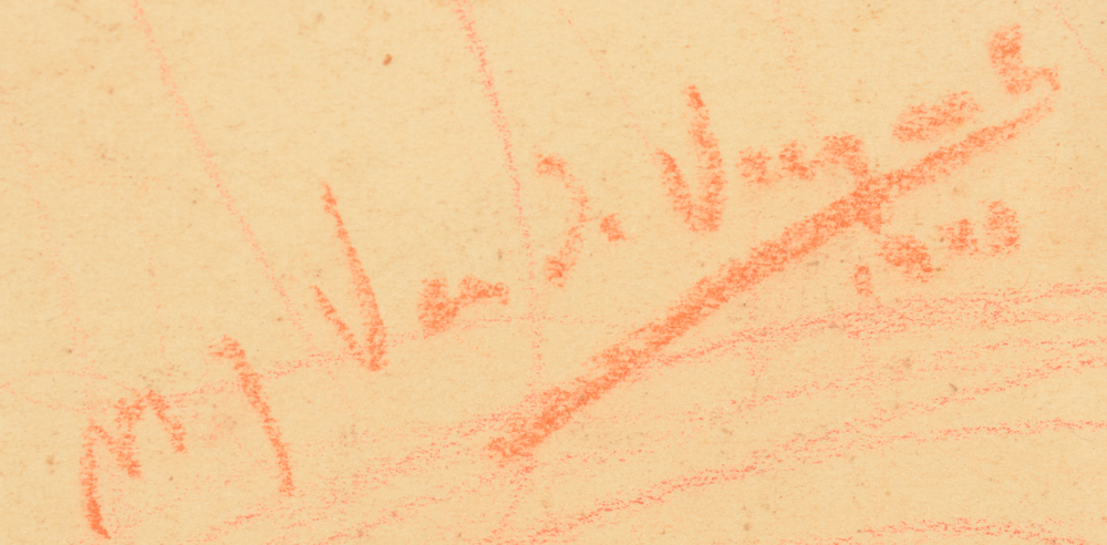 Marie-José Van de Veegaete — Detail of one of the signatures on the drawings