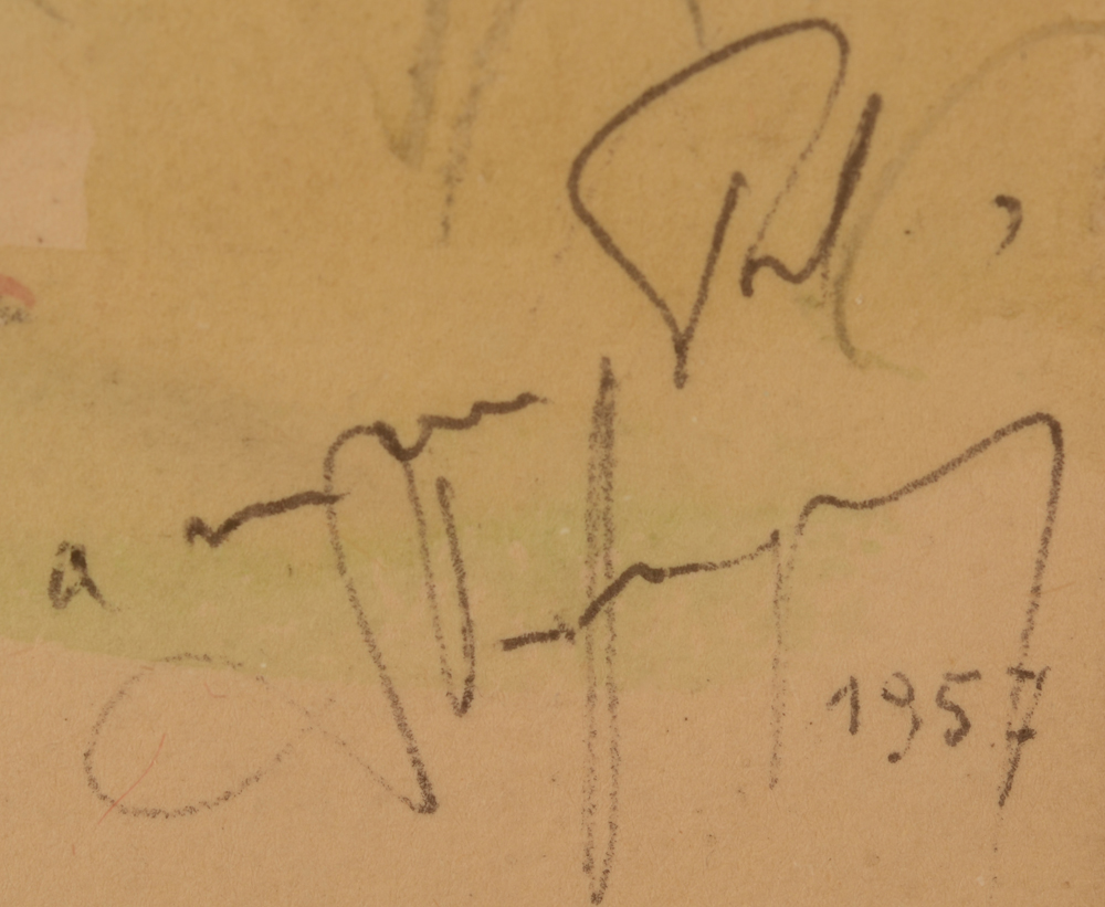 Leon Van der Haegen — Signature of the artist, date and dedication, bottom right