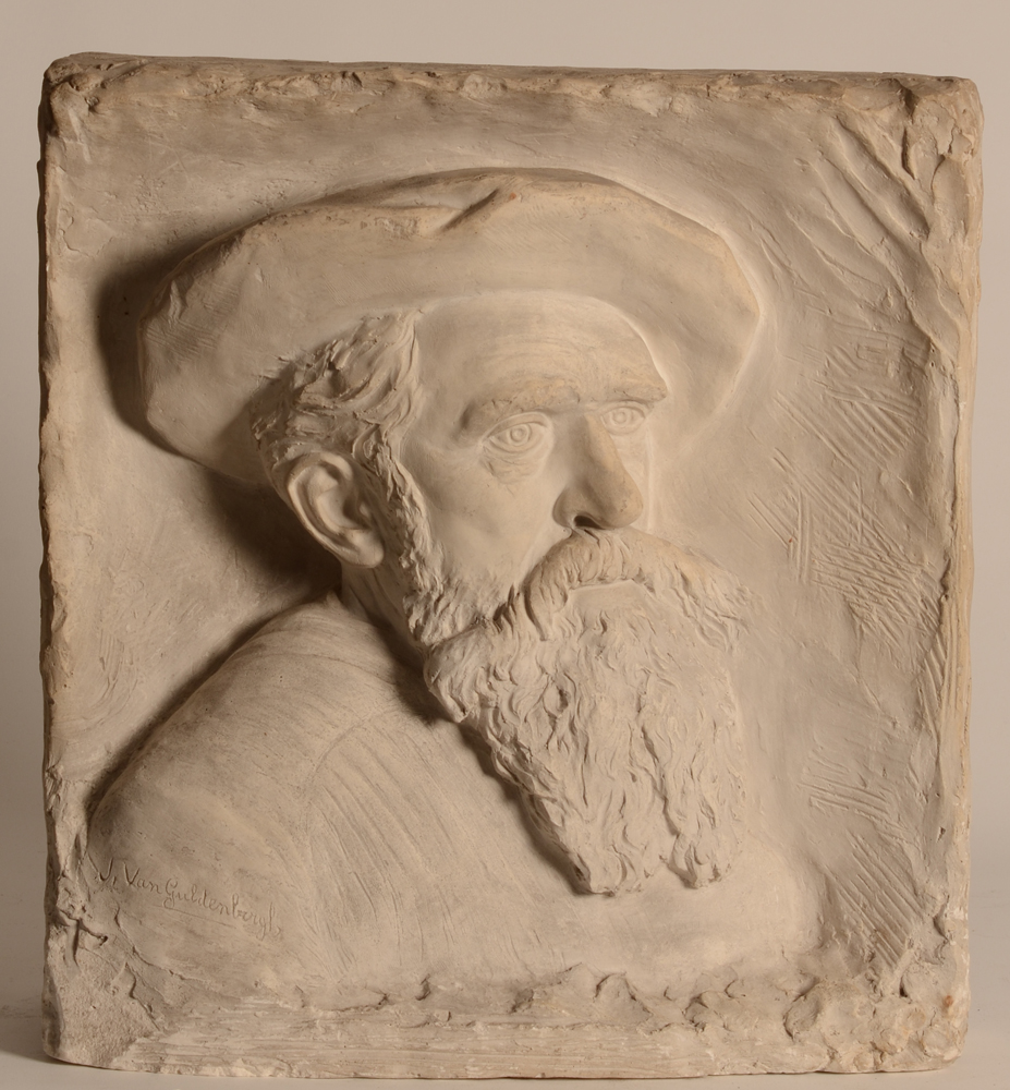 Jean Van Guldenbergh — Een relief portret van de beeldhouwer Constantin Meunier, in gips