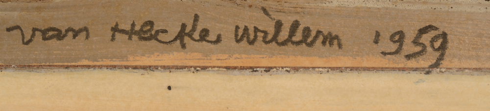 Willem Van Hecke — signature of the artist and date on the right work