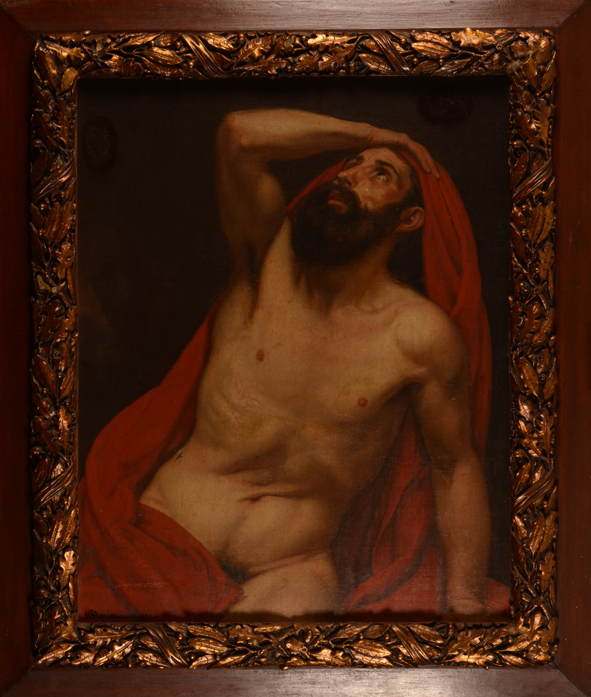 Adolphe Isidoor Van Imschoot — Portrait d'homme, huile sur toile marouflée, signée et datée 1834 (restaurations)