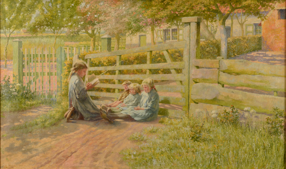 Henri Van Melle Summerschool — magnifique huile sur toile impressioniste 1914