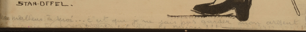 Stan Van Offel — <p>Signature of the artist in ink and title of the drawing in pencil</p>