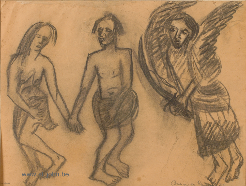 Arie Van de Giessen — <p>
	<strong>Arie van de Giessen</strong> (1896-1950), Genesis, 1937, a charcoal study, 39,5 x 58 cm, signed and dated bottom right. (Unframed).</p>