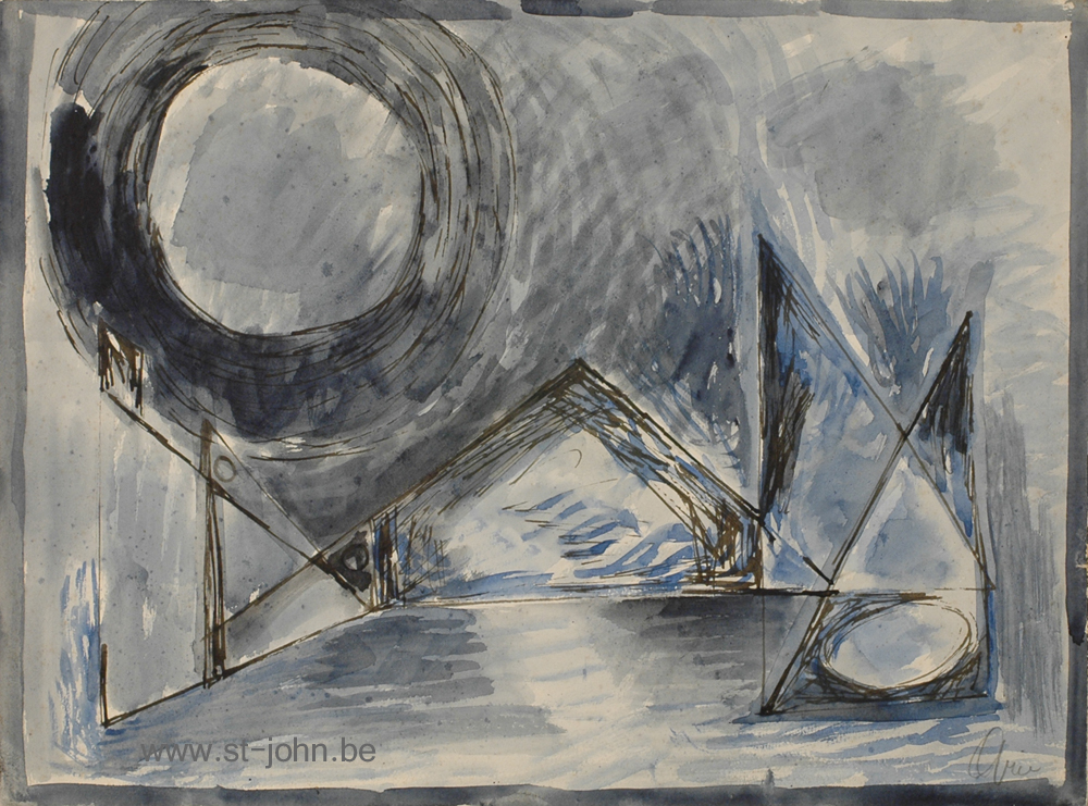 Arie Van de Giessen — <p>
	<strong>Arie Van de Giessen</strong> (1896-1950), a composition, mixed media on paper, 37,5 x 51 cm, signed bottom right.</p>