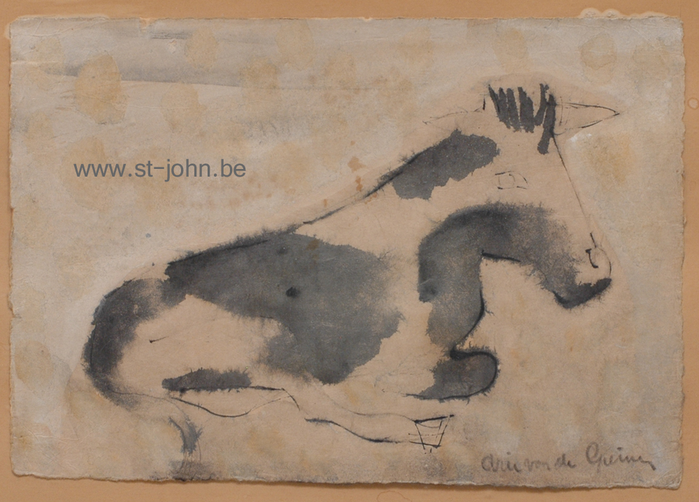 Arie Van de Giessen — <p>
	<strong>Arie Van de Giessen</strong> (1896-1950), a cow, mixed media on paper, 20 x 29,5 cm, signed bottom right.</p>