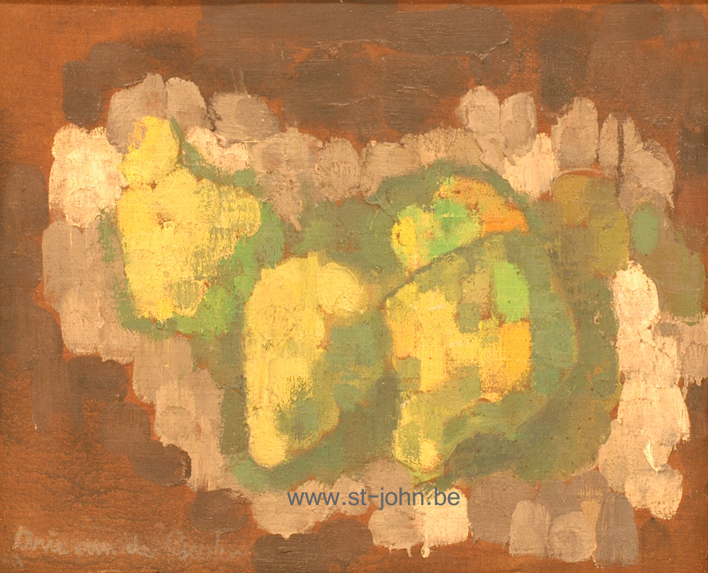 Arie Van de Giessen — <p>
	<strong>Arie Van de Giessen</strong> (1896-1950), Pears, a very rare painting of a still-life, oil on canvas, 41 x 50 cm, signed bottom left, numbered &amp; titled &#39;n&deg;61 Peren&#39; on the back.</p>