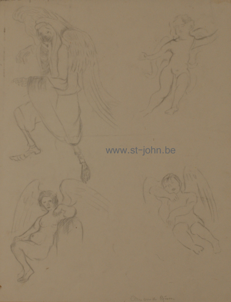 Arie Van de Giessen — <p>
	<strong>Arie Van de Giessen</strong> (1896-1950), a study of various angels, pencil on paper, 42 x 34,5 cm, signed bottom right. (Unframed).</p>