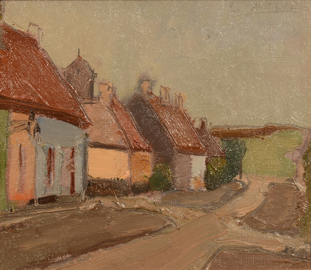 Alfons Vermeir Village — Oil on canvas on board